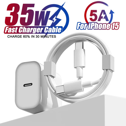 35W USB C Charger For iPhone 15 14 13 12 11 Pro Max Plus XR X XS MAX Fast Charging Charger For iPhone 15 Pro Max Type C Cable